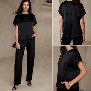 Banana Republic Bliss Silk Doloman Top - Black